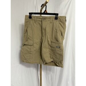 Wrangler Cargo Shorts Mens 32 Waist Beige Canvas Relaxed Fit Workwear Cotton‎